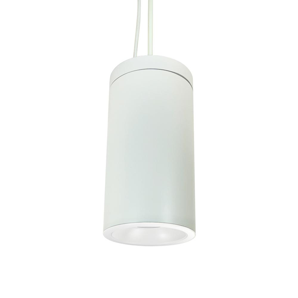 6" Cobalt Pendant Mount Cylinder, White, 1000L, 3000K, Matte Powder White Reflector, 120V