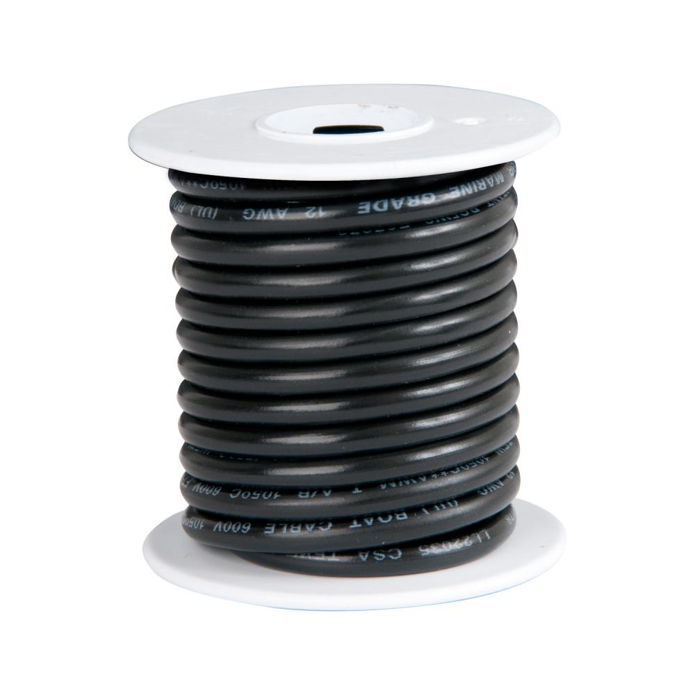 Primary Wire Spool  #12  Black  12FT 1/C