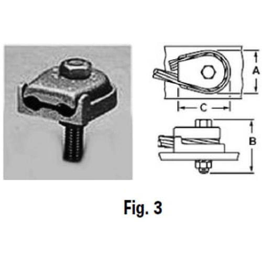 BRZ MEC GRD 250KCMIL-3/0STR 3/8" BOLT