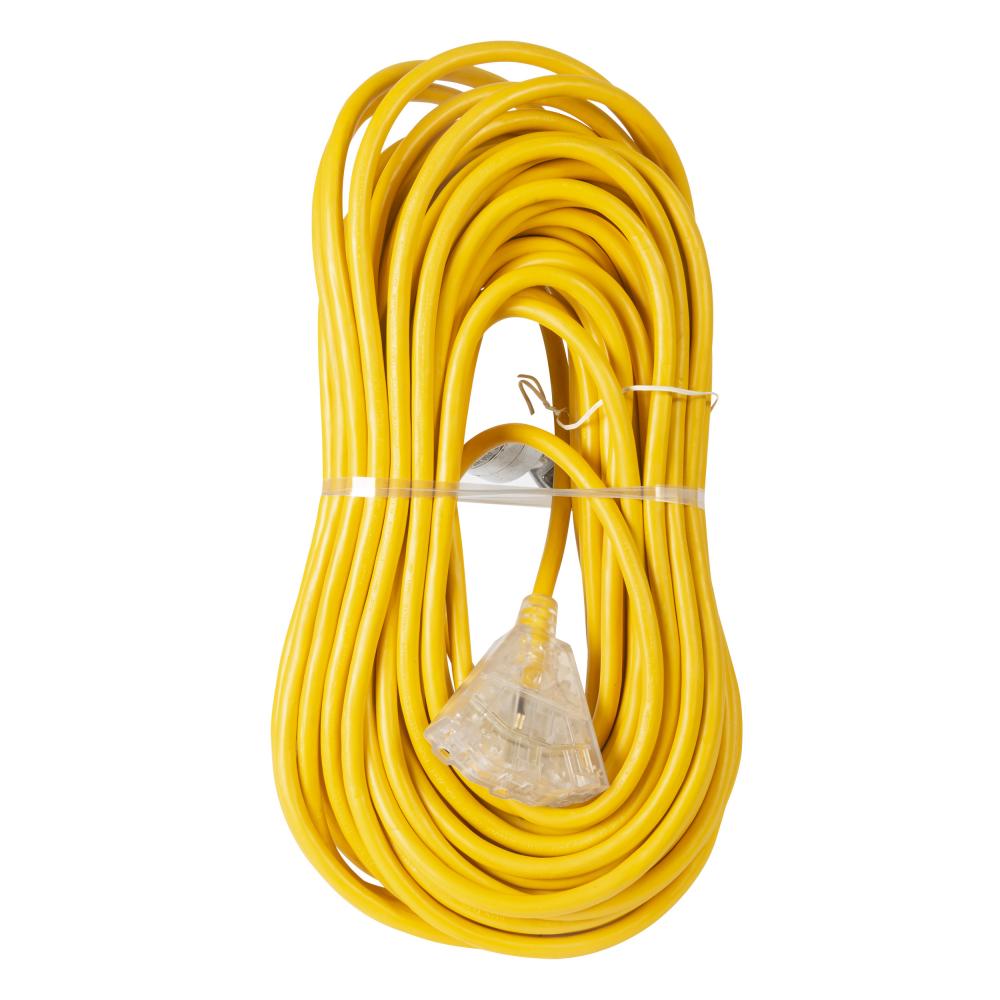 Ext Cord 100ft SJTW Yellow12/3Lighted En