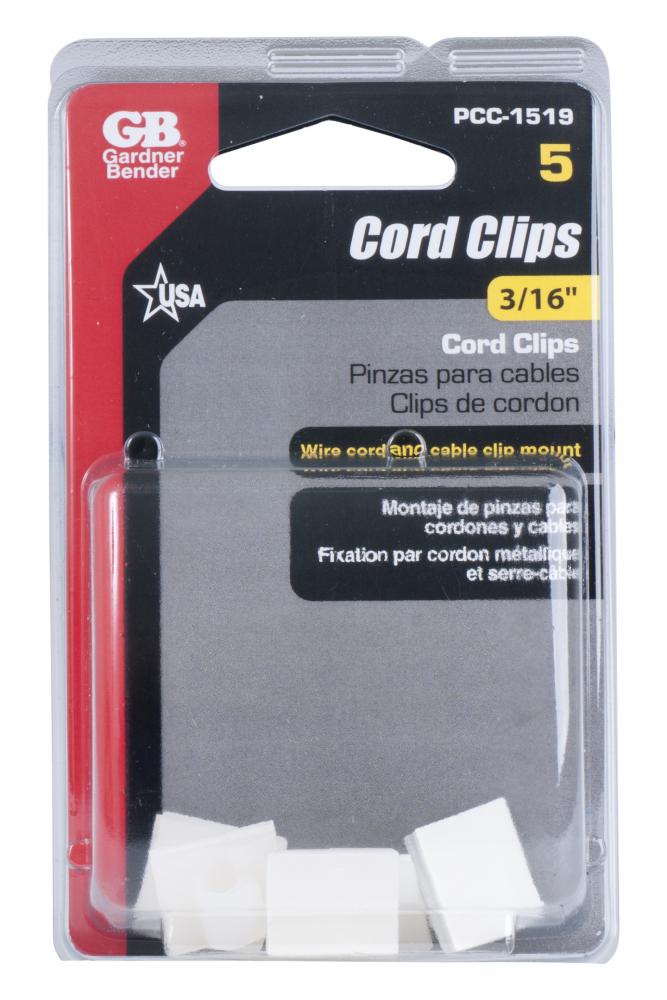 Cord Clips Natural 1/4in dia 5/Clam 8/Ma