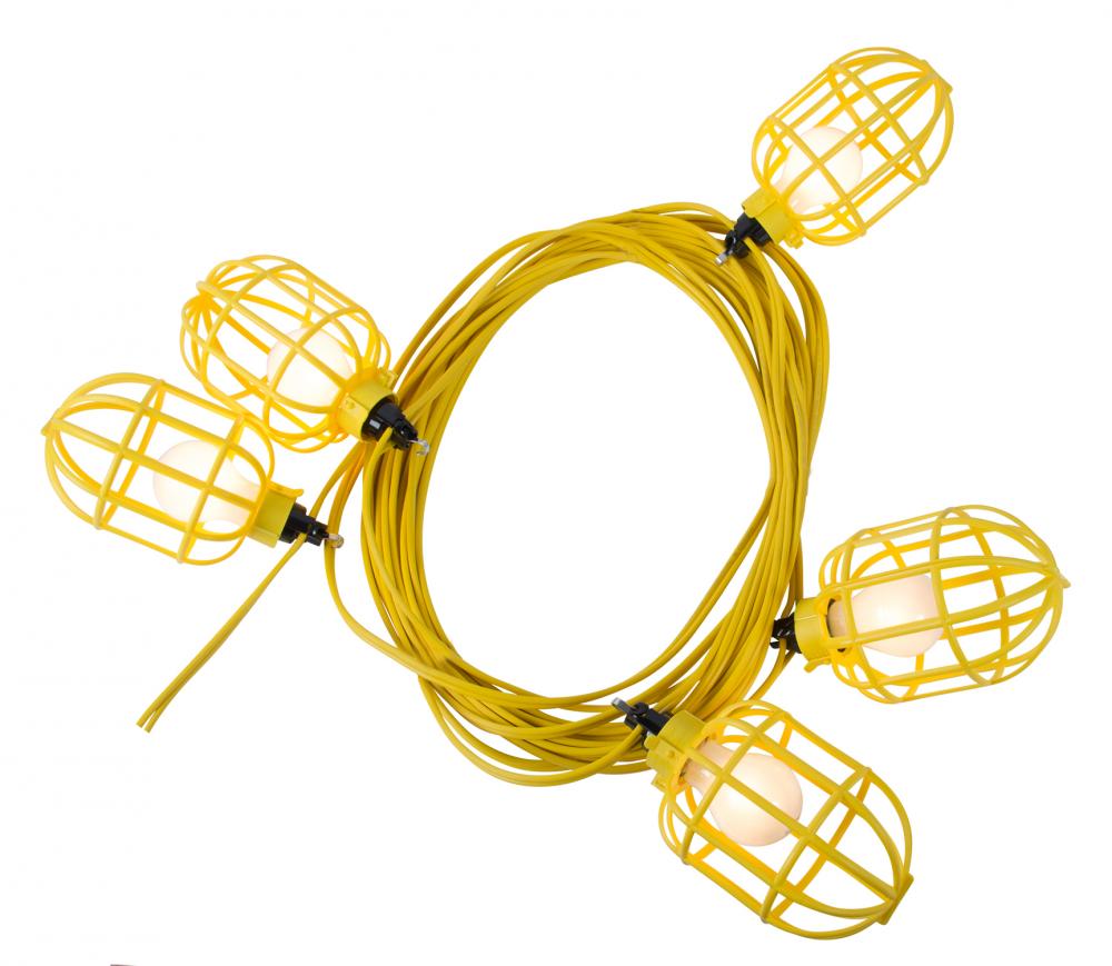 Temp Light String 14/2 50ft SPT3 Flat Wi