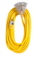 ECM Industries OC501233T - Ext Cord 50ft SJTW Yellow 12/3 Lighted E