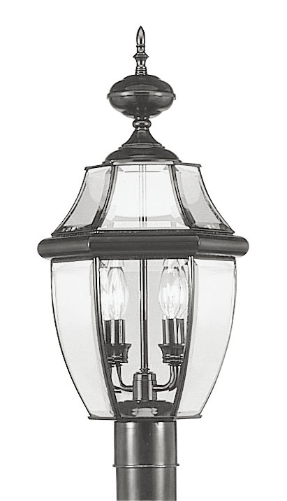 2 Light Black Outdoor Post Lantern