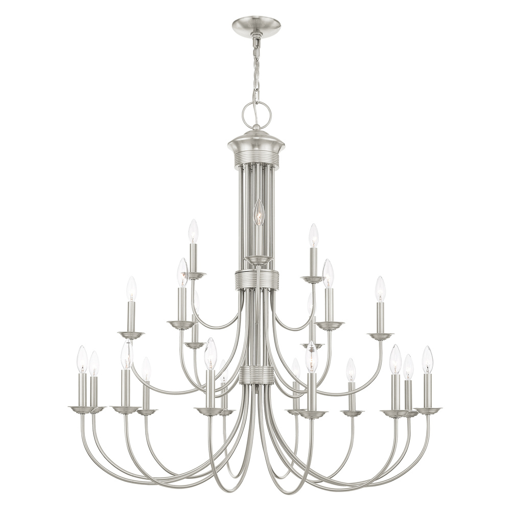 21 Lt Brushed Nickel Chandelier