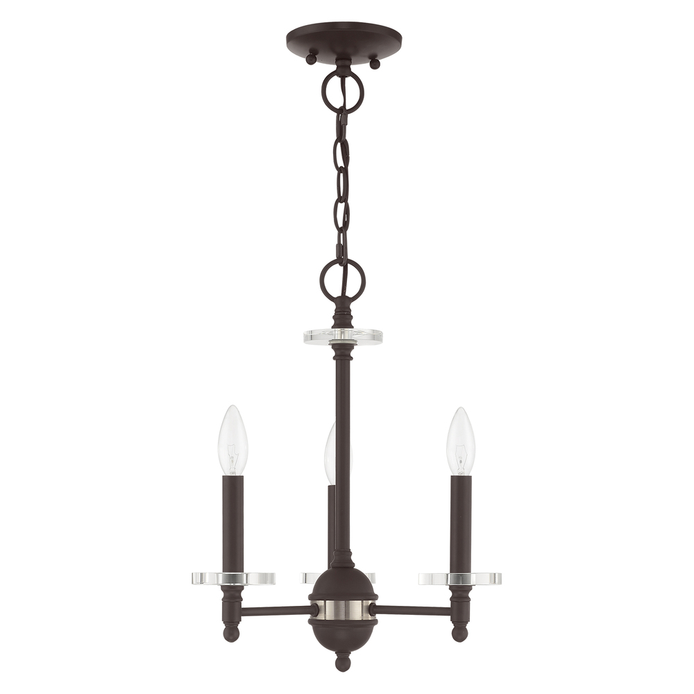 3 Lt Bronze Mini Chandelier