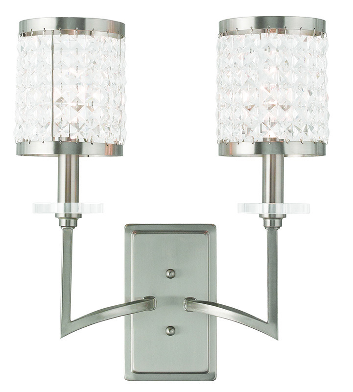 2 Light Brushed Nickel Wall Sconce