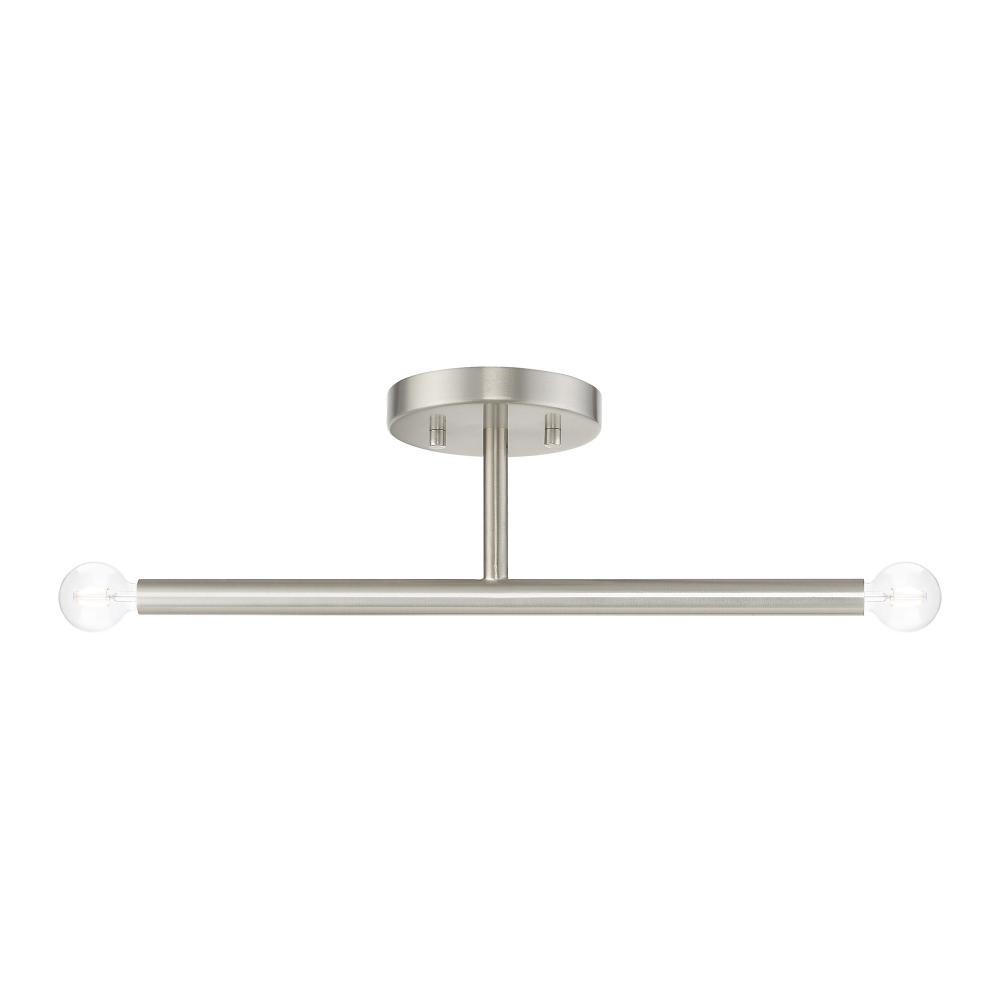 2 Light Brushed Nickel Semi-Flush