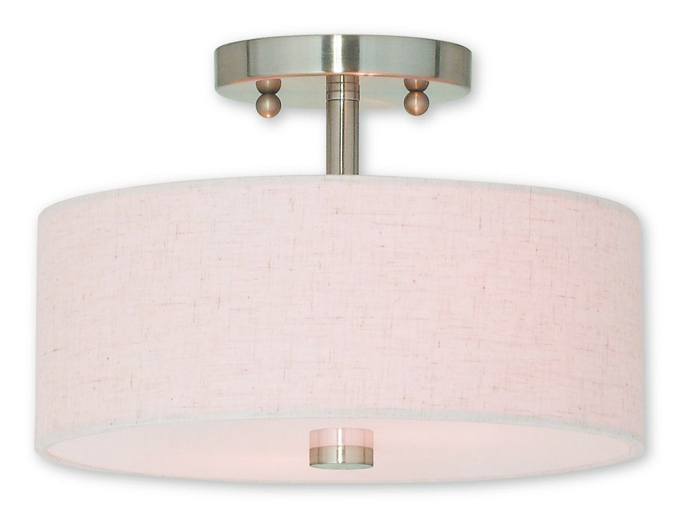 2 Light Brushed Nickel Ceiling Mount