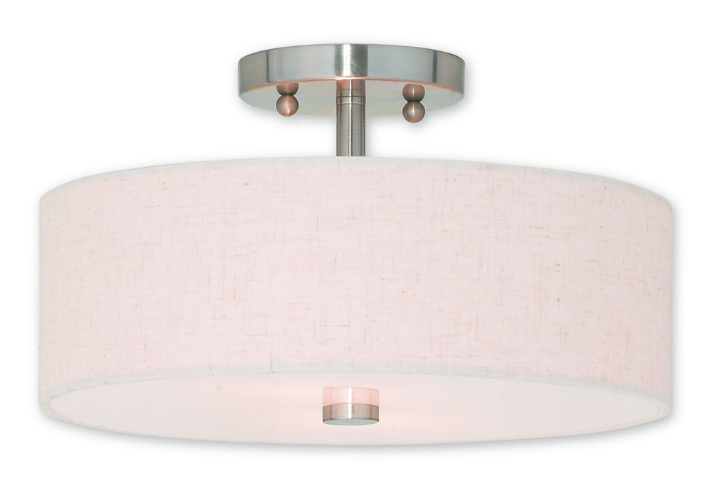 2 Light Brushed Nickel Ceiling Mount