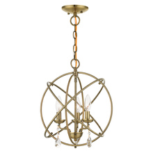 Livex Lighting 40904-01 - 3 Lt Antique Brass Convertible Chandelier / Semi Flush