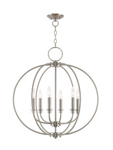 Livex Lighting 4666-91 - 6 Light Brushed Nickel Chandelier