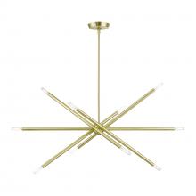 Livex Lighting 46777-12 - 10 Light Satin Brass Linear Chandelier