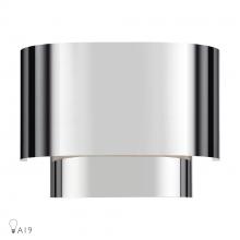 Livex Lighting 50299-05 - 1 Light Polished Chrome ADA Sconce with Polished Chrome Metal Shade with Shiny White Inside