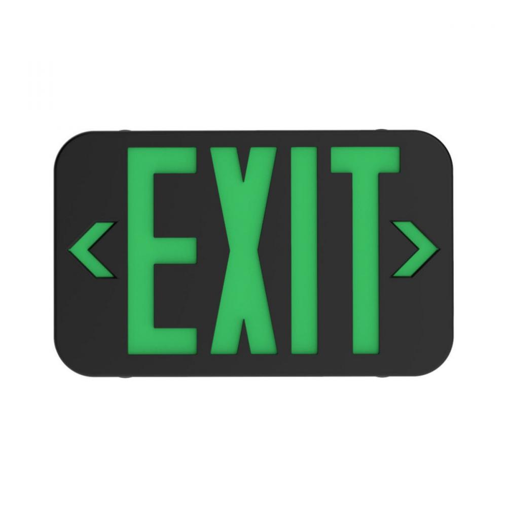 EXIT SIGN GREEN LETTER BLACK HSG AC