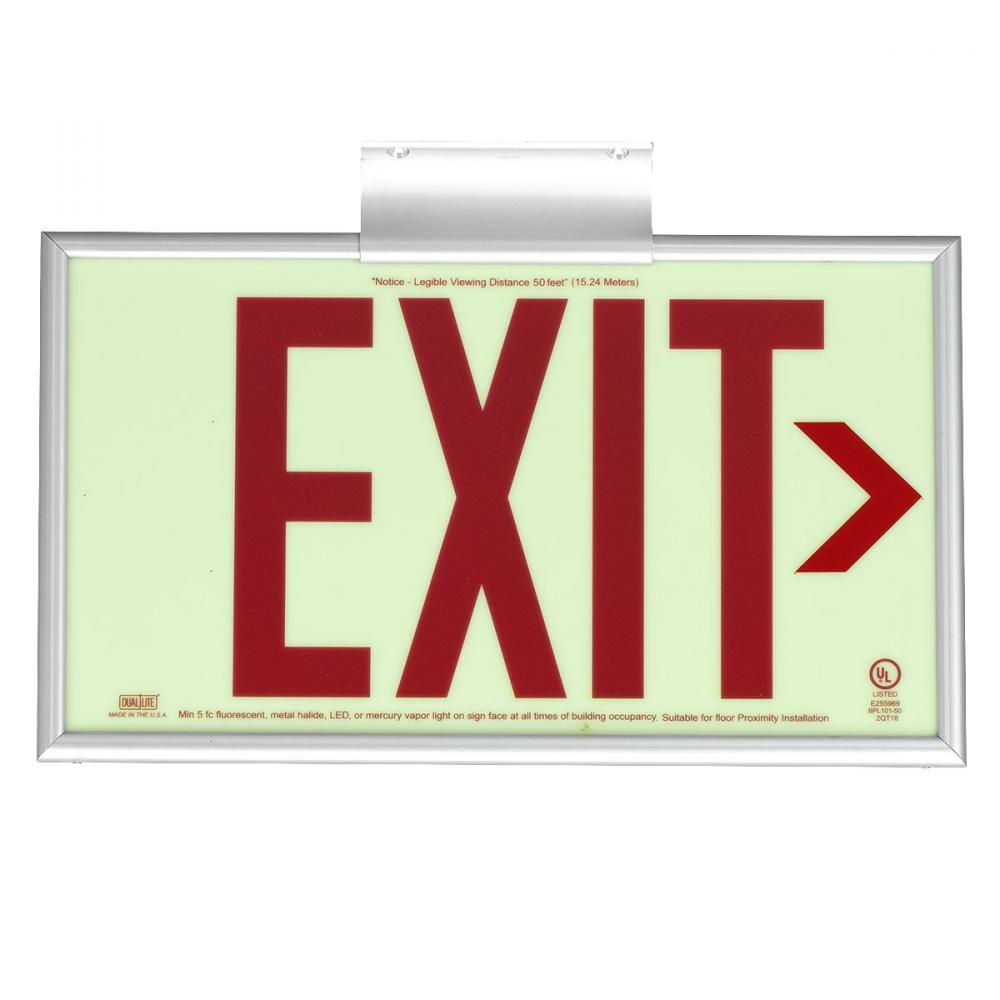 PHOTOLUM EXIT 50FT ALUM RED LTR SGL