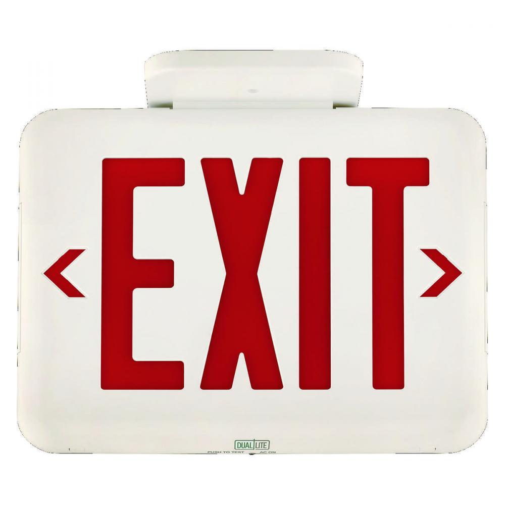 Standard AC Exit red LTRs white housing