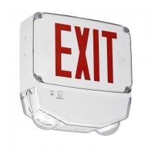 Dual-Lite, a Hubbell affiliate CWC2RW - EM EXIT COMBO DBL FACE RED LT WH HSG