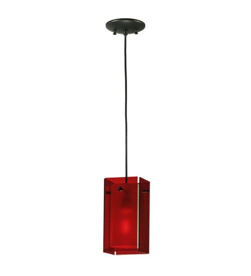 5"Sq Metro Red Quadrato Mini Pendant