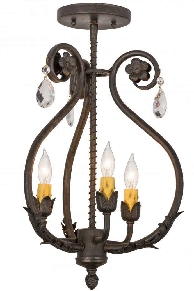 12" Wide Antonia 3 Light Chandelier