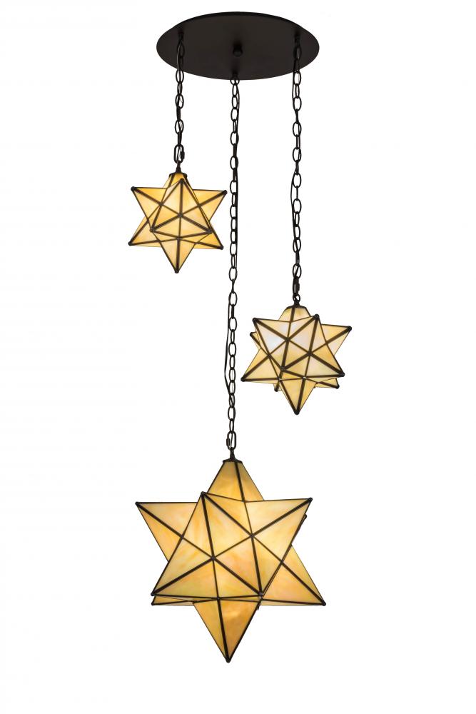 25"W Moravian Star 3 LT Cascading Pendant