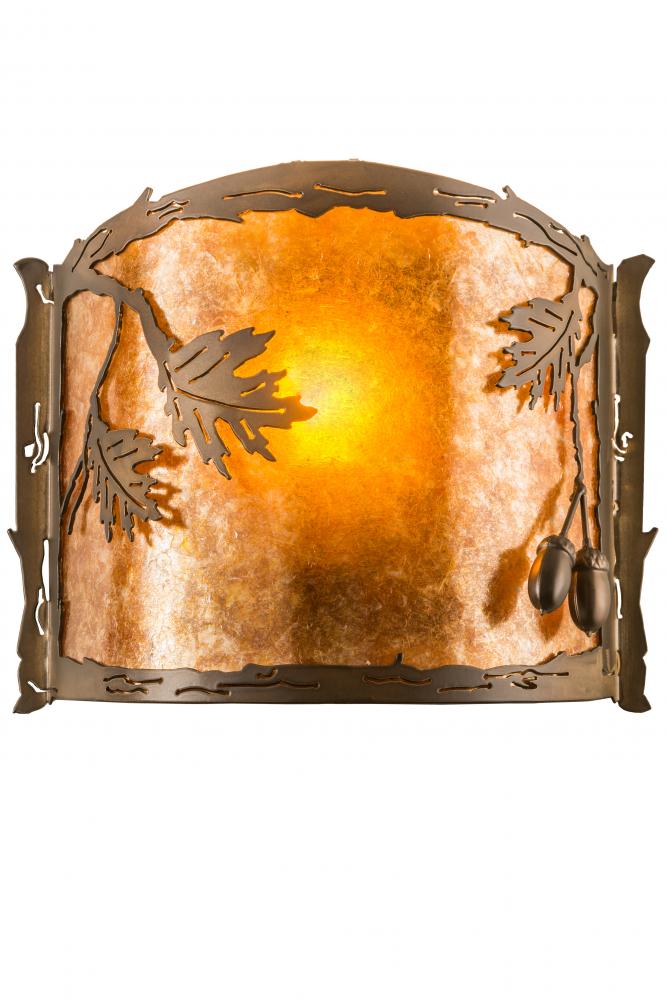 12"W Oak Leaf & Acorn Wall Sconce