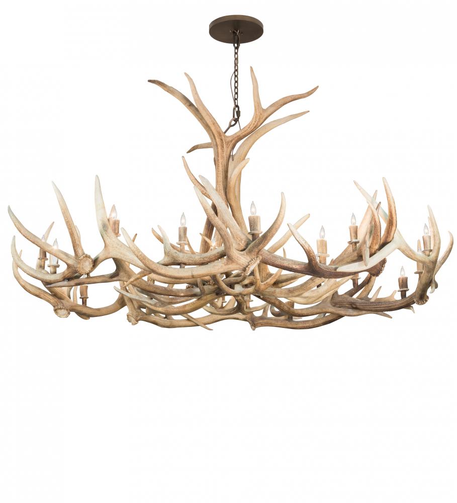 84" Wide Antlers Elk & Mule Deer 18 Light Chandelier