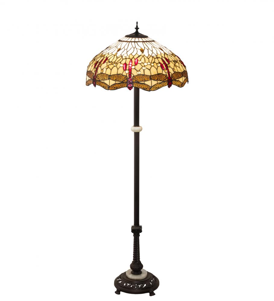 62" High Tiffany Hanginghead Dragonfly Floor Lamp