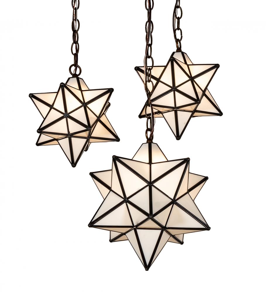 22" Wide Moravian Star 3 Light Cascading Pendant