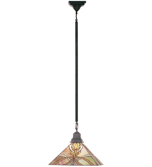 13"Sq Glasgow Bungalow Pendant.609