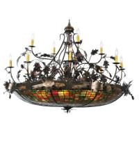 Meyda Green 100424 - 50" Wide Greenbriar Oak 12 Arm Chandelier