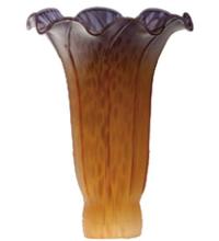 Meyda Green 10177 - 4" Wide X 6" High Amber/Purple Pond Lily Shade