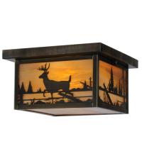 Meyda Green 142324 - 12"Sq Hyde Park Deer Creek Flushmount