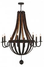 Meyda Green 143730 - 45"W Barrel Stave Madera 8 LT Chandelier