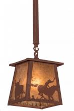 Meyda Green 169618 - 7"Sq Cowboy & Steer Pendant