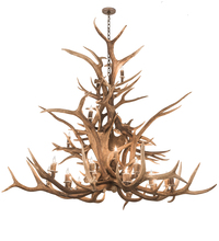 Meyda Green 200433 - 72" Wide Antlers Elk 24 Light Chandelier