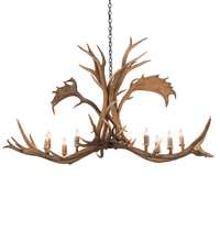 Meyda Green 200454 - 64" Long Antlers Elk & Fallow Deer 8 Light Chandelier