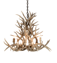 Meyda Green 200465 - 38" Wide Antlers Mule Deer 8 Light Chandelier