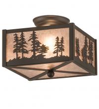 Meyda Green 200526 - 10" Square Tall Pines Flushmount