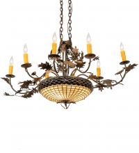 Meyda Green 230422 - 48" Long Greenbriar Oak 8 Light Chandelier