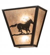 Meyda Green 235509 - 13" Wide Running Horses Wall Sconce