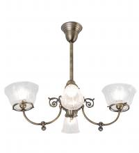 Meyda Green 239972 - 28" Long Revival Gas & Electric 4 Light Oblong Chandelier