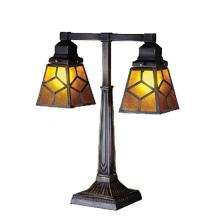 Meyda Green 27879 - 20" High Diamond Craftsman 2 Arm Desk Lamp