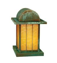 Meyda Green 47039 - 9" Square Clinton Arch Lantern Pier Mount