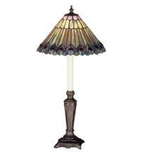 Meyda Green 47840 - 23"H Tiffany Jeweled Peacock Buffet Lamp