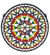 Meyda Green 51703 - 20"W X 20"H Rainbow Expression Medallion Stained Glass Window