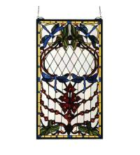 Meyda Green 77734 - 14"W X 25"H Dragonfly Allure Stained Glass Window