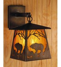 Meyda Green 81343 - 7.5"W Grizzly Bear at Dawn Hanging Wall Sconce