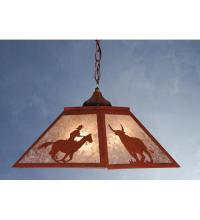 Meyda Green 81673 - 16"Sq Cowboy & Steer Pendant