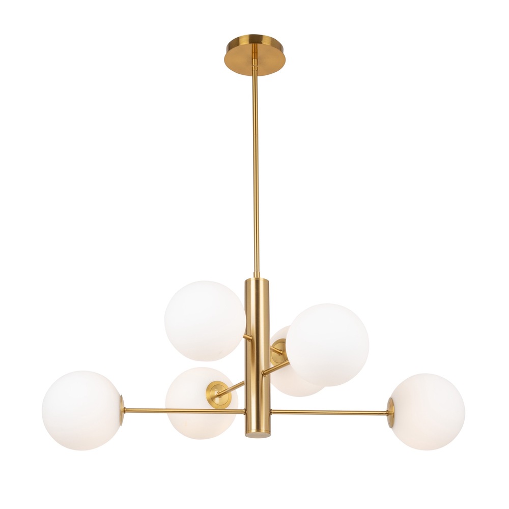 Aurelia Collection 6-Light 31" Chandelier Brass